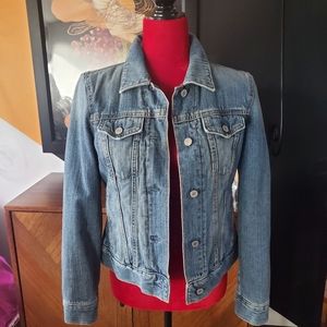 Gap Sherpa Lined Distressed Denim Jacket